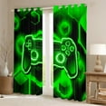 thumbnail image 2 of Erosebridal Video Game Curtains for Living Room,Green Black Curtains and Drapes (52Wx84L),Geometric Gamepads Curtains Pack of 2 (52Wx84L),Gaming Room Decorative, 2 of 6