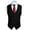 A1-Black, variant on HISDERN Men's Suit Vest Black Business Formal Dress Waistcoat Vest with 3 Pockets for Suit or Tuxedo