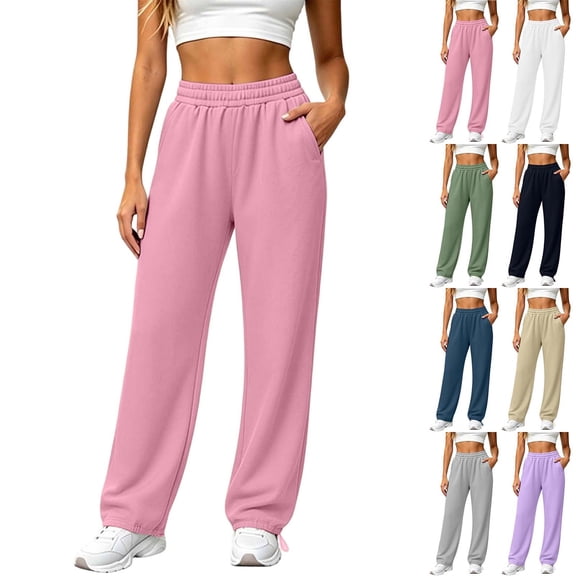 UKHCCC Women's Sweatpants with Pockets Elastic Waist Casual Drawstring Jogger Pants Cozy Lined Relaxed Fit Lounge Workout Streetwear S-3XL