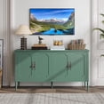 thumbnail image 6 of 59" Sideboard Buffet Cabinet with Storage, Vintage Coffee Bar Cabinet with 4 Doors & Adjustable Shelves for Living Room, Kitchen, Hallway, Green, 6 of 9