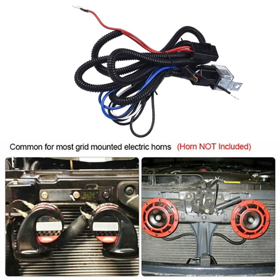 12V Horn Relay Wiring Harness Kit for Grille Mount Electric Blast Horn Universal