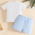 thumbnail image 6 of Bovxnpu Girls Boys Outfits Set Toddler Summer Set Print Stripe Ruffle Short Sleeve T-shirt Shorts 2 Piece Set, 6 of 8