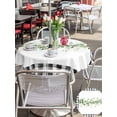thumbnail image 5 of Outdoor Tablecloth with Umbrella Hole for Patio/Picnic/Party/Camping, Green Eucalyptus Leaves Waterproof Table Cloth Round Cover Washable, Modern Art Farmhouse Plaid (Dia 60"), 5 of 8