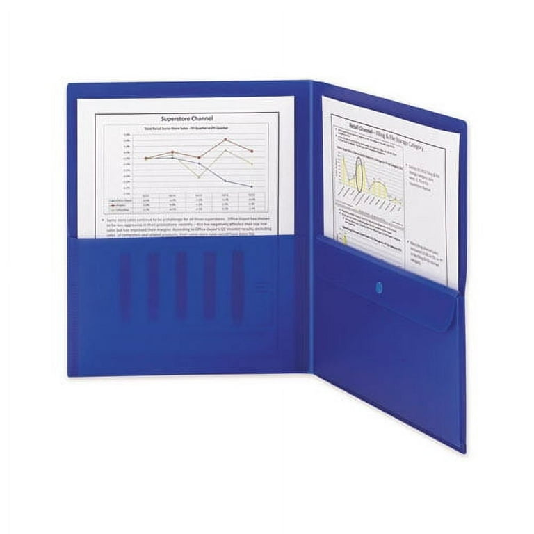 Poly Two-Pocket Folder with Security Pocket, 11 x 8 1/2, Blue, 5/Pack Poly Two-Pocket Folder with Security Pocket, 11 x 8 1/2, Blue, 5/Pack