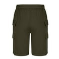 thumbnail image 5 of Qgtaibl Mens Elastic Drawstring Waist Shorts S Summer Short Cargo Pants Lightweight Hiking Outdoor Athletic Shorts with Pocket Army Green, 5 of 6