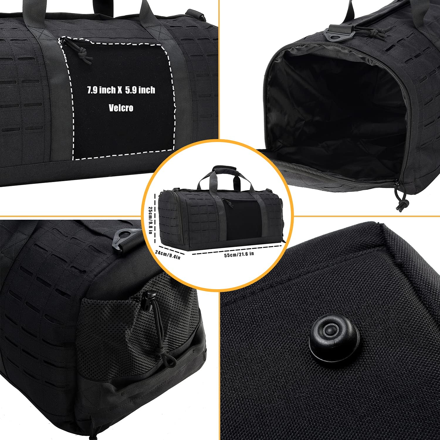 Haadid 40L Military Tactical Duffle Bag For Men Sport Gym Bag Fitness Tote Travel Duffle Bag Training Workout Bag With Shoe Compartment Basketball Football Weekender Bag Army Green