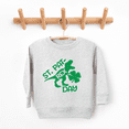 thumbnail image 2 of Bump and Beyond Designs St. Patrick's Day Shirt Boys, St. Pat-rex Day Sweatshirt (Heather Grey 5/6T), 2 of 5