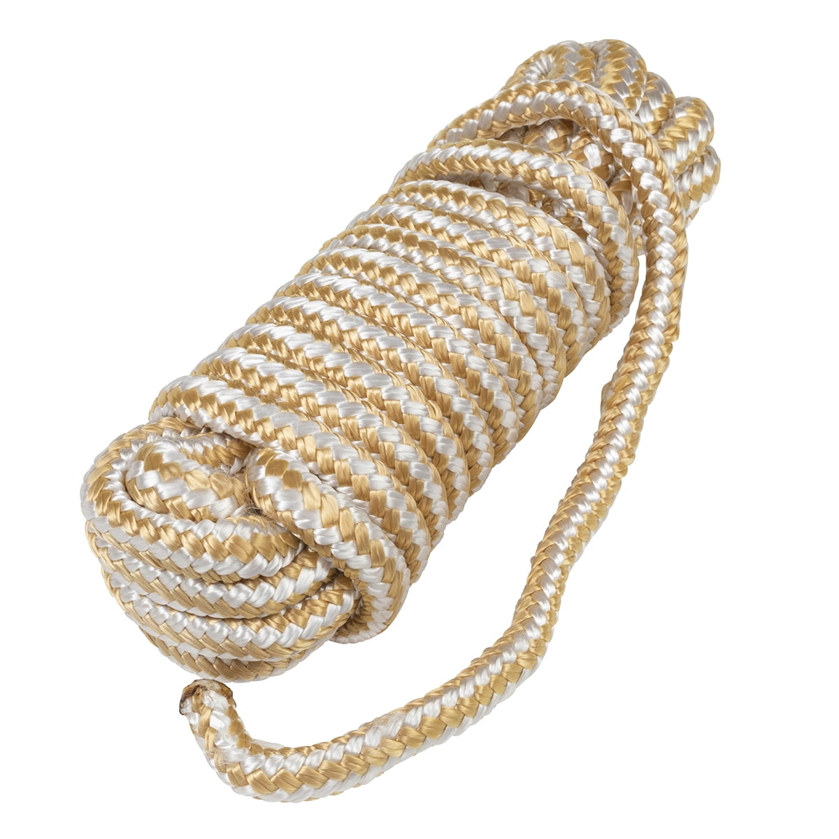 Ozark Trail 3/8 in x 15 ft Double-Braided Nylon Dock Line, Up to 20 ft Boats, 550 lb Working Load, Gold
