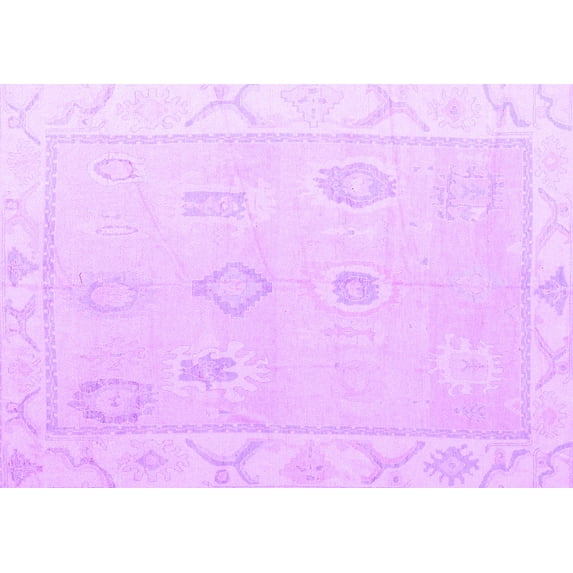 Ahgly Company Indoor Rectangle Oriental Purple Traditional Area Rugs, 8' x 10'