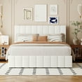 thumbnail image 2 of Queen Size Upholstered Platform Bed, Queen Size Bed Frame with Lift Up Storage and Tufted Headboard, Wooden Platform Bed with Hydraulic Storage System (White), 2 of 9