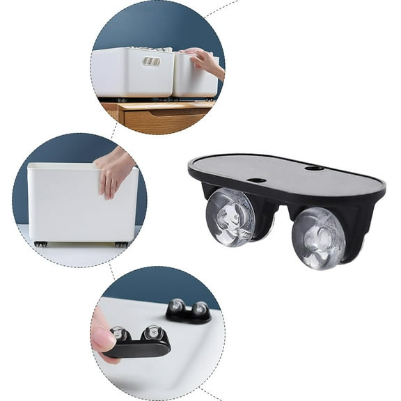 STRANDCHIC Black Plastic Furniture Caster Wheels for Storage Cabinets Chairs and Office Use