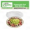 thumbnail image 4 of 26 oz Disposable Compostable Fiber Oval Burrito Bowls with Dome Lids Heavy-Duty, Eco-Friendly Natural Bagasse, Heat Resistant, 100% Biodegradable Paper Salad Bowls Alternative to Plastic (600), 4 of 9