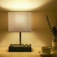 thumbnail image 4 of Neoglint Neoglint Touching Control Table Lamp with 2 USB Ports and One-outlet 3-Way Dimmable Bedside Nightstand Light for Bedrooms Office (Bulb Included), 4 of 8