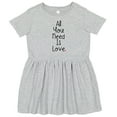 thumbnail image 3 of Inktastic All You Need is Love Girls Toddler Dress, 3 of 5