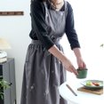 thumbnail image 4 of Waterproof Apron,Cooking Apron Flower Embroidery Kitchen Apron Baking Apron Best in Class, 4 of 10