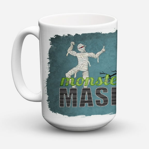 Monster Mash with Mummy Halloween Coffee Mug 15 oz
