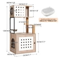 thumbnail image 5 of Árbol de gato con recinto de la caja de basura, Torre de gato todo en uno para gatos de interior con hamaca grande, cama, estación de comida, postes de rascado, muebles de estilo moderno para mascotas, 5 of 5