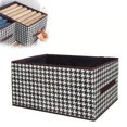 thumbnail image 1 of Graflsoa Houndstooth Foldable Storage Bin for Home Organization, 44x30x20cm, Multi-Purpose Fabric Box for Clothes, Toys, and More, Stackable & Portable Design, No Lid or Grids Included, 1 of 7