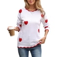 thumbnail image 2 of Fall Sweaters for Women 2026 Scalloped Crewneck Pullover Sweaters Lightweight Heart Knit Sweater Tops Shermie, 2 of 9