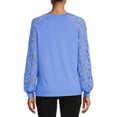 thumbnail image 3 of Nine.Eight Women Casual Long Sleeve Round Neck Statement Pullover Sweatshirt, 3 of 5