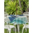 thumbnail image 4 of Outdoor Tablecloth with Umbrella Hole Zipper Turquoise Cloudy Sky Round Tablecloth 54" Waterproof Outside Table Cloth Summer Ocean Horizon Scenery Patio Table Cover Tablecloths for Picnic Party, 4 of 8