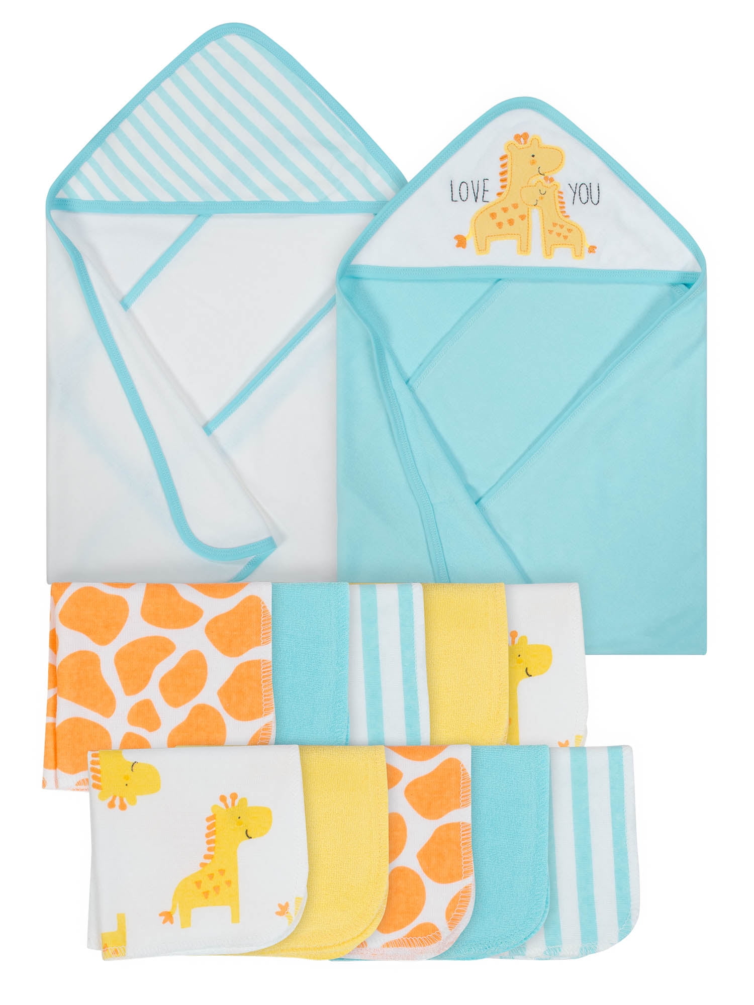 Gerber Baby Hooded Towels & Washcloth Set, 12pc