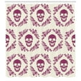 thumbnail image 3 of Ambesonne Sugar Skull Shower Curtain, Maroon Motif Flowers, 69"Wx84"L, Fuchsia Cream, 3 of 3