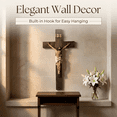 thumbnail image 6 of 19 Inch Wooden Wall Crucifix with Resin Jesus Figure - Catholic Religious Cross Decor for Home, Church, Prayer Room, 6 of 8