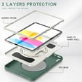 thumbnail image 2 of ELEHOLD for iPad 10th Gen 10.9" 2022 Rugged Case Three-Layer Protection with 360° Rotating Kickstand Adjustable Handstrap Pencil Holder Shockproof Case For iPad 10.9" 2022,Emeraldgreen, 2 of 8