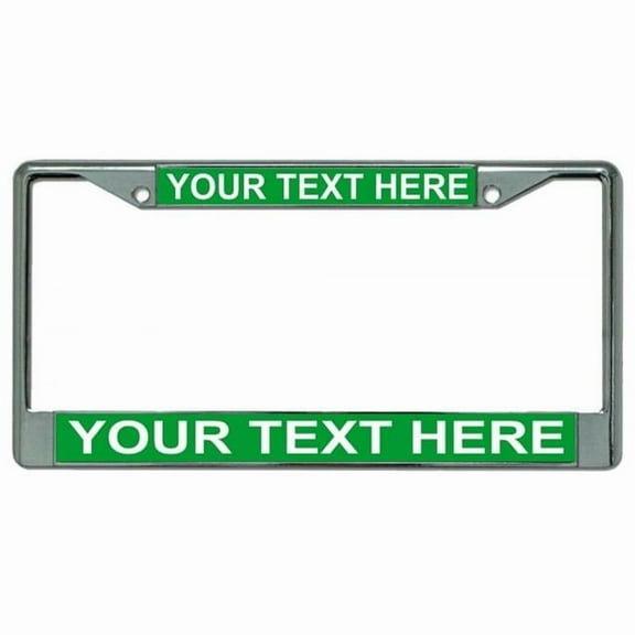 212 Main LPO1883 6 x 12 in. Custom Personalized Green Background Chrome License Plate Frame