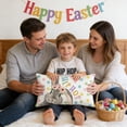 thumbnail image 4 of Uutvery 11.81x19.68 Inch Easter Bunny Lumbar Pillow Cover, Purple Multicolor Decorative Bunny Cushion Case, Flax Spring Holiday Sofa Bed Home Decor Gift, 4 of 6