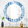 thumbnail image 2 of DESIGN ART Designart 'Indigo Watercolor Geometrical II' Printed Mid-Century Oval or Round Wall Mirror - Blue 20in.x30in., 2 of 5