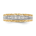 thumbnail image 4 of 14K Yellow Gold Ring Band Wedding Diamond Round AA Quality Trio Mens , Size 5, 4 of 7