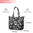 thumbnail image 4 of White Mushroom Silhouette Black Pattern Travel Tote Bags for Women Carry On,Large Weekender Bags for Women Travel,Multi Functional Duffle Bag for Work,Shopping,Sports, 4 of 5