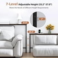 thumbnail image 2 of 70" Adjustable Height Narrow Console Table with Power Outlets, Sofa Table with Charging Station Behind Couch, Entryway Table for Living Room and Hallway – Rustic Brown, 2 of 8