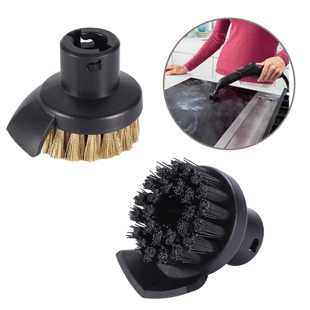 Jaimenalin 2 Pcs Steam Cleaner Round Brush with Dirt Scraper for Karcher SC1/SC2/SC3/SC4 Accessories Small Round Brush with Scrape