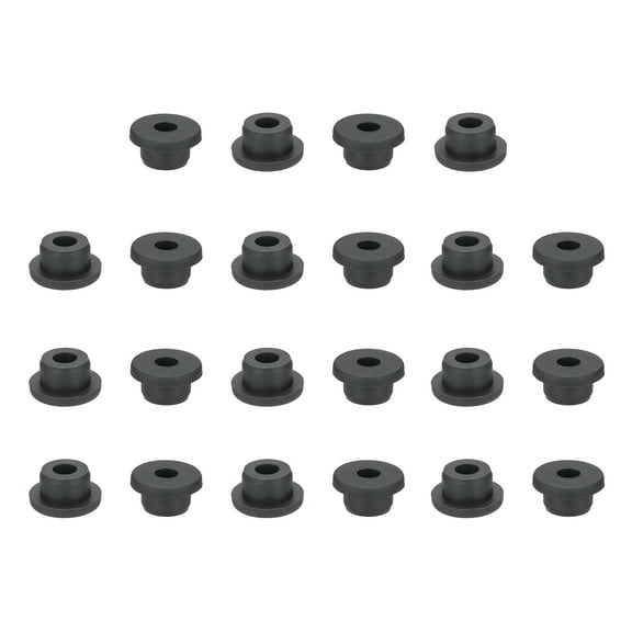 Uxcell Silicone Rubber Grommets, 22 Pcs 3/4"(19mm) Drill Hole, 3/8"(10mm) Inner Dia. Top Hat Wire Gasket Rubber Hole Plug for Wiring Irrigation System Firewall, Black