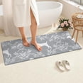 thumbnail image 4 of Terrier Dog Silhouette Dog and Flower Floral Bathroom Rugs Mat,Non Slip Microfiber Bathroom Rug,Rubber Backing,Soft Bathroom Mats for Bathroom Floor,Tub and Shower,60x24in(150x60cm), 4 of 5