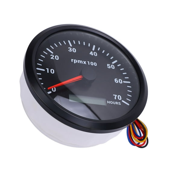 Tachometer 110mm 4 3/8in with 7 Color Backlight for Car Yacht RV Boat Truck DC 9-32V 7000RPM Gauge with Hour Meter