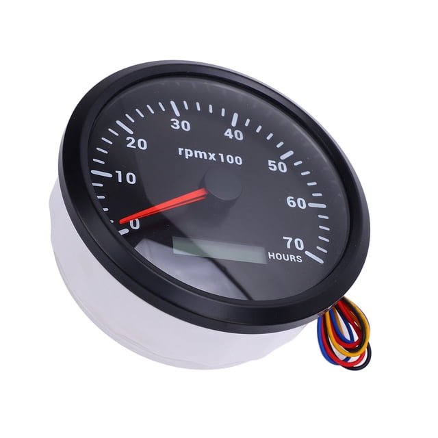7 Color Backlight 110mm Tachometer with Hour Meter - DC 9-32V 7000RPM Gauge for Cars, Boats, RVs, Trucks & More