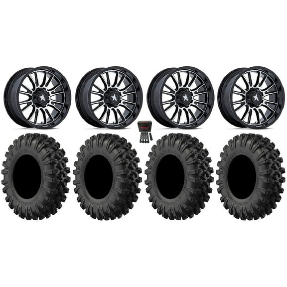 MSA Thunderlips 15" Wheels Machined 37" MotoRavage XL Tires Polaris RZR Turbo R & Pro R Ranger 1500 Xpedition