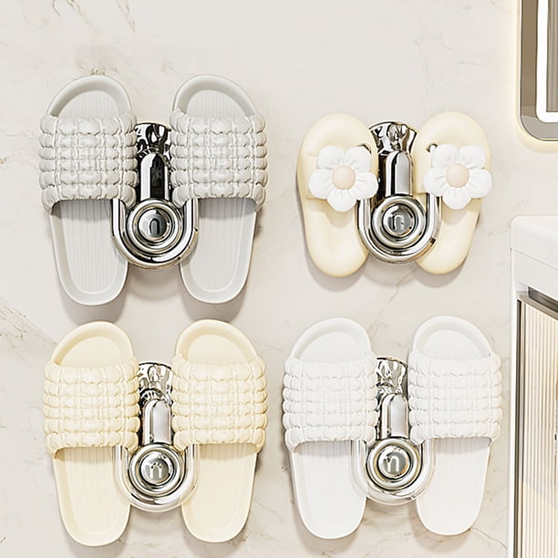 Portazapatillas telescópico - Organizador de ducha montado en la pared, 4 paquetes de plástico ABS, negro/plateado, ajustable para baño, cocina y salón