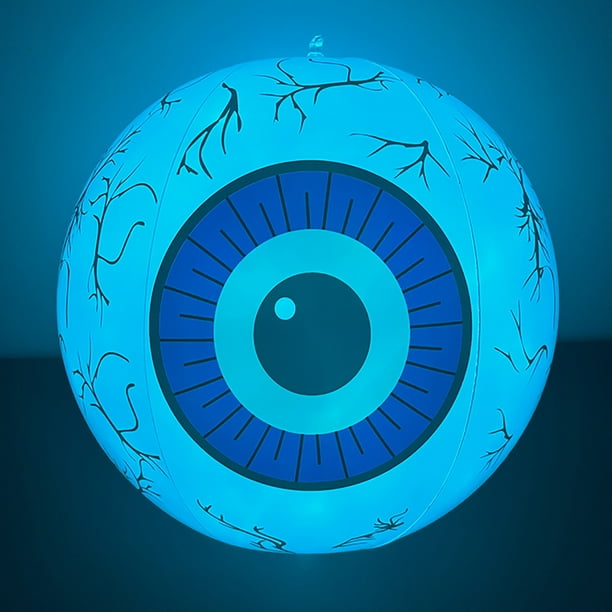Globo ocular inflable de Halloween de 15,7 pulgadas que cambia de color, decoración para fiestas, bola decorativa