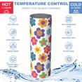 thumbnail image 5 of Pioneer Flower Floral Print Pattern 20oz Skinny Tumbler with Straw & Lid, Double Wall Vacuum Insulated Cup, Leak-Proof, Cup Holder Friendly, Hot 6H Cold 12H, 5 of 6