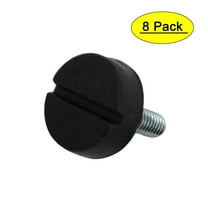 Unique Bargains M6x20mm Slotted Round Base Furniture Glide Adjustable Leveling Foot 8Pcs
