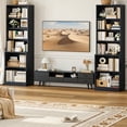 thumbnail image 4 of Hiphuta 73 in Tall 6-Tier Bookcase, 22" Wide Bookshelves with Adjustable Shelf, Modern Minimalist Book Shelf for Home Office, Living Room, Black, 4 of 8