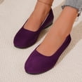 thumbnail image 7 of Womens Wedge Flats Slip On Low Heel - Soft Velvet Round Toe Casual Dressy Shoes, Non-Slip Sole, Purple,Size 6, 7 of 7