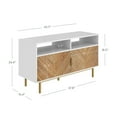 thumbnail image 4 of Nathan James Izsak White Wood Media Console, TV Stand Cabinet with Storage for Living Room, Dining Room, Entryway, 4 of 8