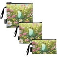 thumbnail image 2 of Haosy 3 Pack Reusable Ziploc Bags BPA Free Healthy Food Storage Bag Leakproof Sandwich Snack Freezer Bags Cartoon Frog Sit in Meadow Of Flower, 2 of 7