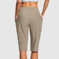 thumbnail image 4 of Holzkary Womens Capris with Pockets Loose Fit Casual Capri Pants Dressy Lightweight Ladies Baggy Cargo Pants for Hiking Capris Cargo Pants Summer Hiking Pants Lightweight Outdoor Quick Dry Pants, 4 of 8